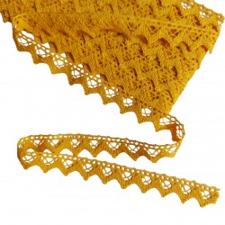 Encaje de Bolillos de Color Amarillo - Ancho 2 cm
